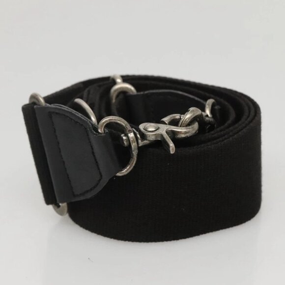 BURBERRY Nova Check Blue Label Shoulder Bag Wool Black Silver Auth 117790 - Picture 13 of 16